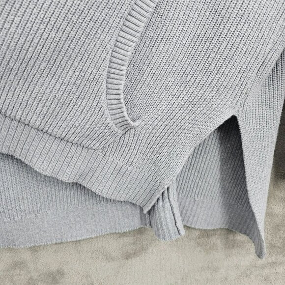 Victorias Secret Hoodie L Blue Gray Zip Up Drop Shoulder Split Hem Pockets Soft - Picture 7 of 13